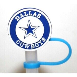 Sport Straw Cover Cap Football NFL Silicone Straw Dallas Cowboys Logo Lot 4